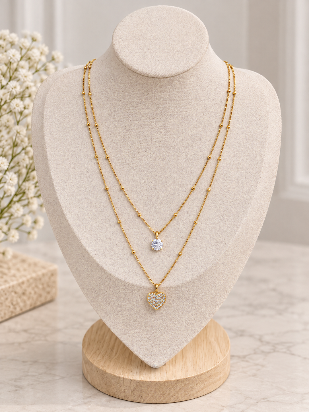 Collar Heart & Crystal