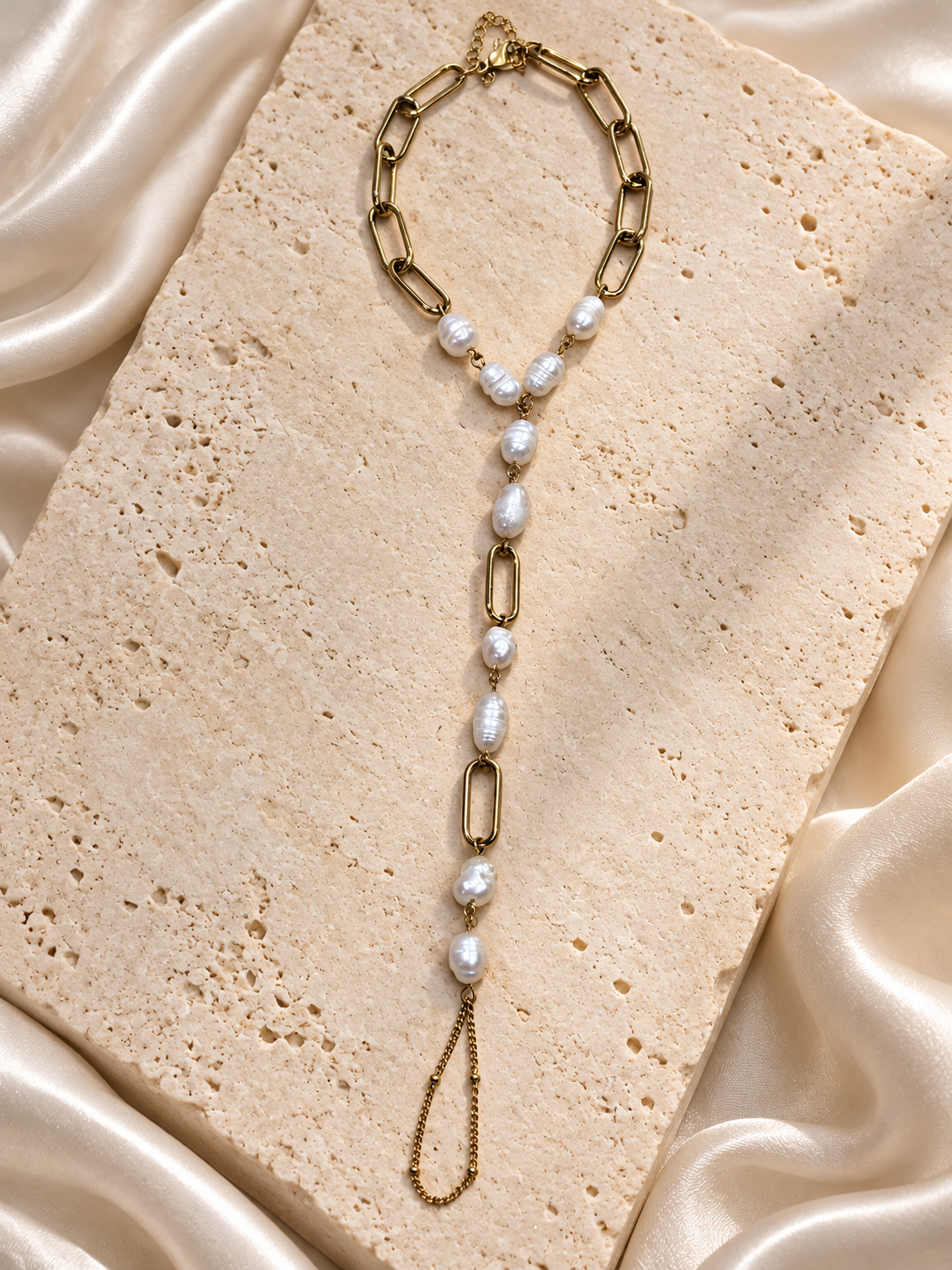 Collar Pearl Link Lariat