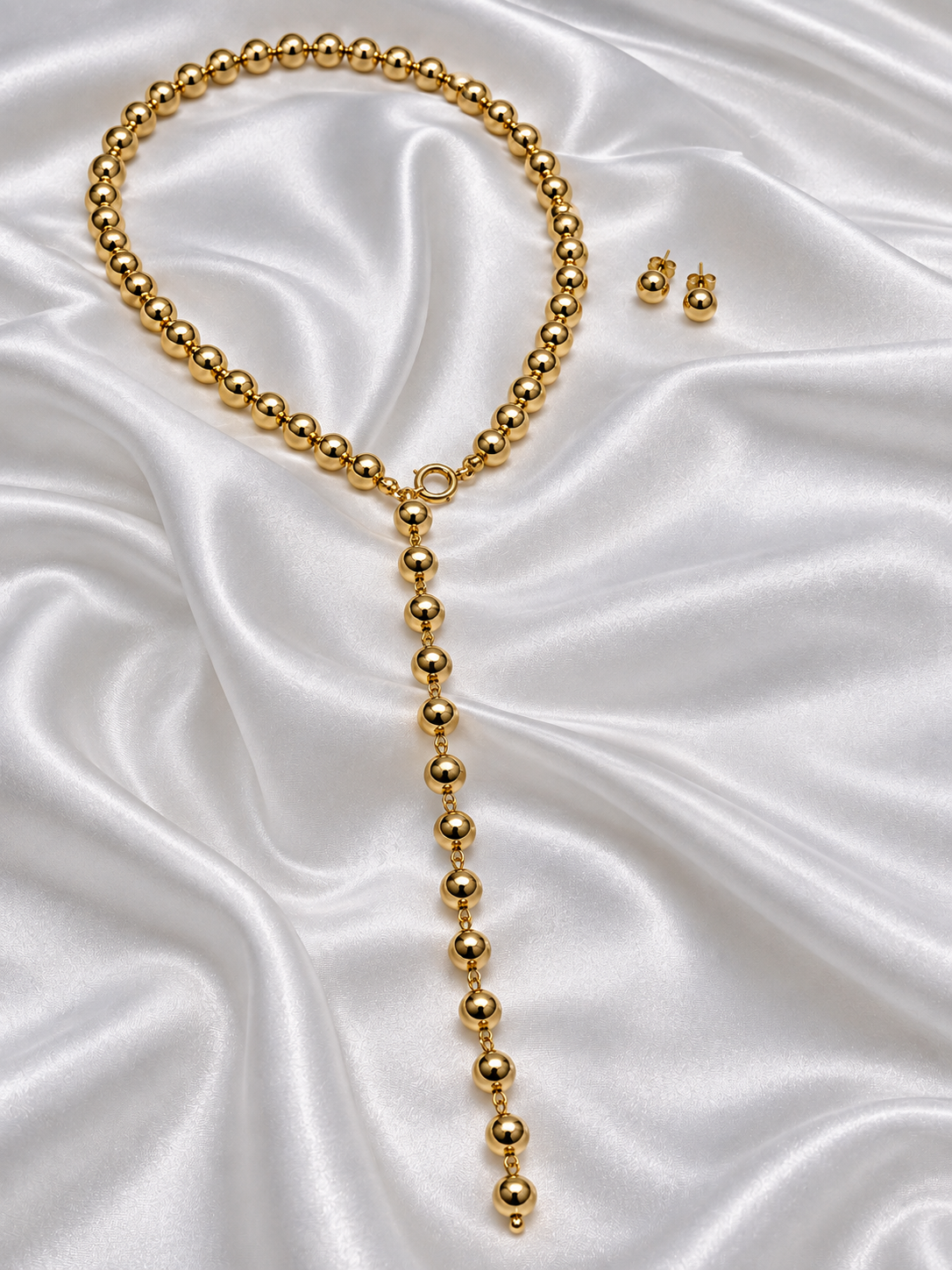Set Gold Beads Lariat