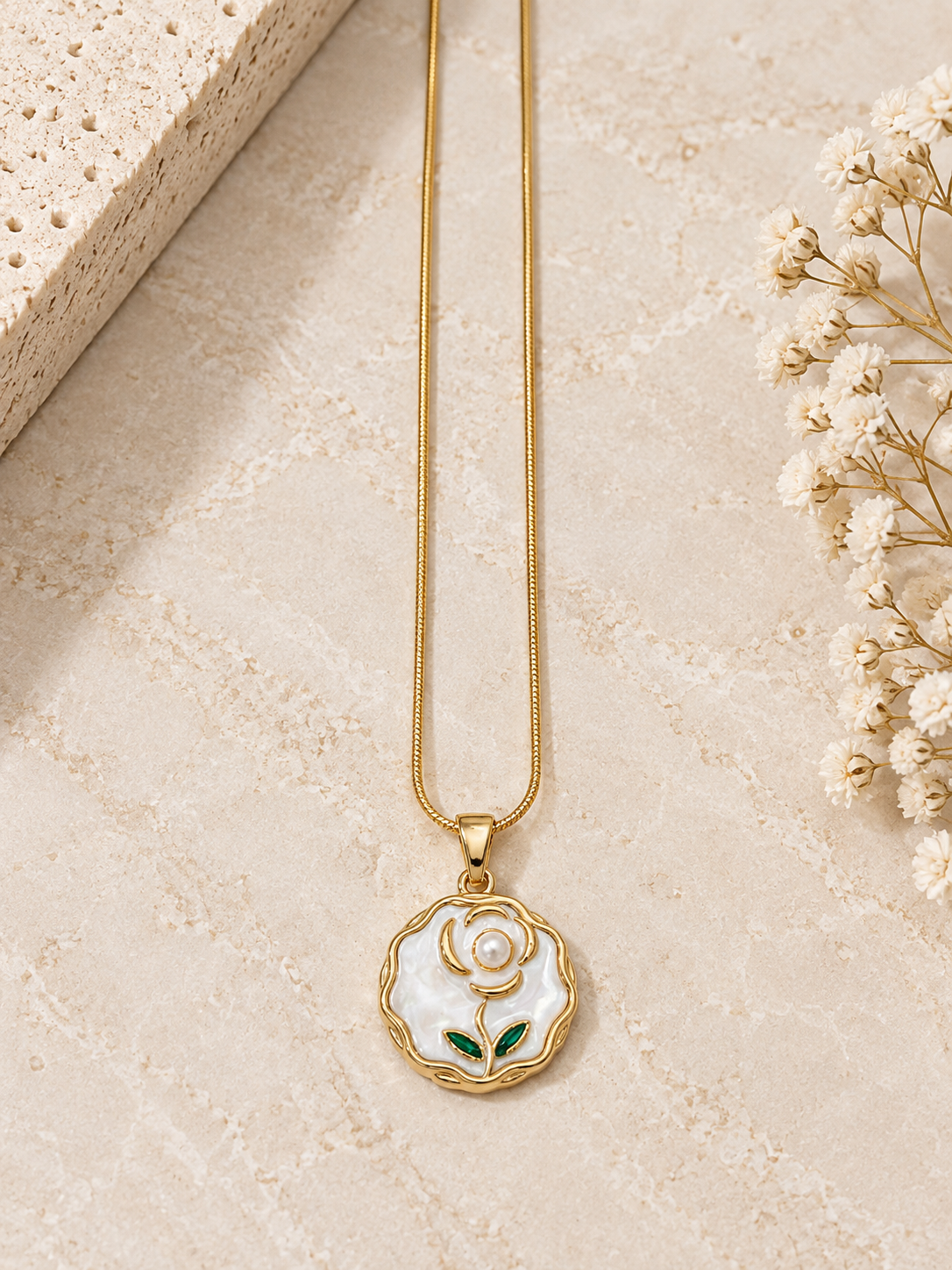 Collar Rose Pearl