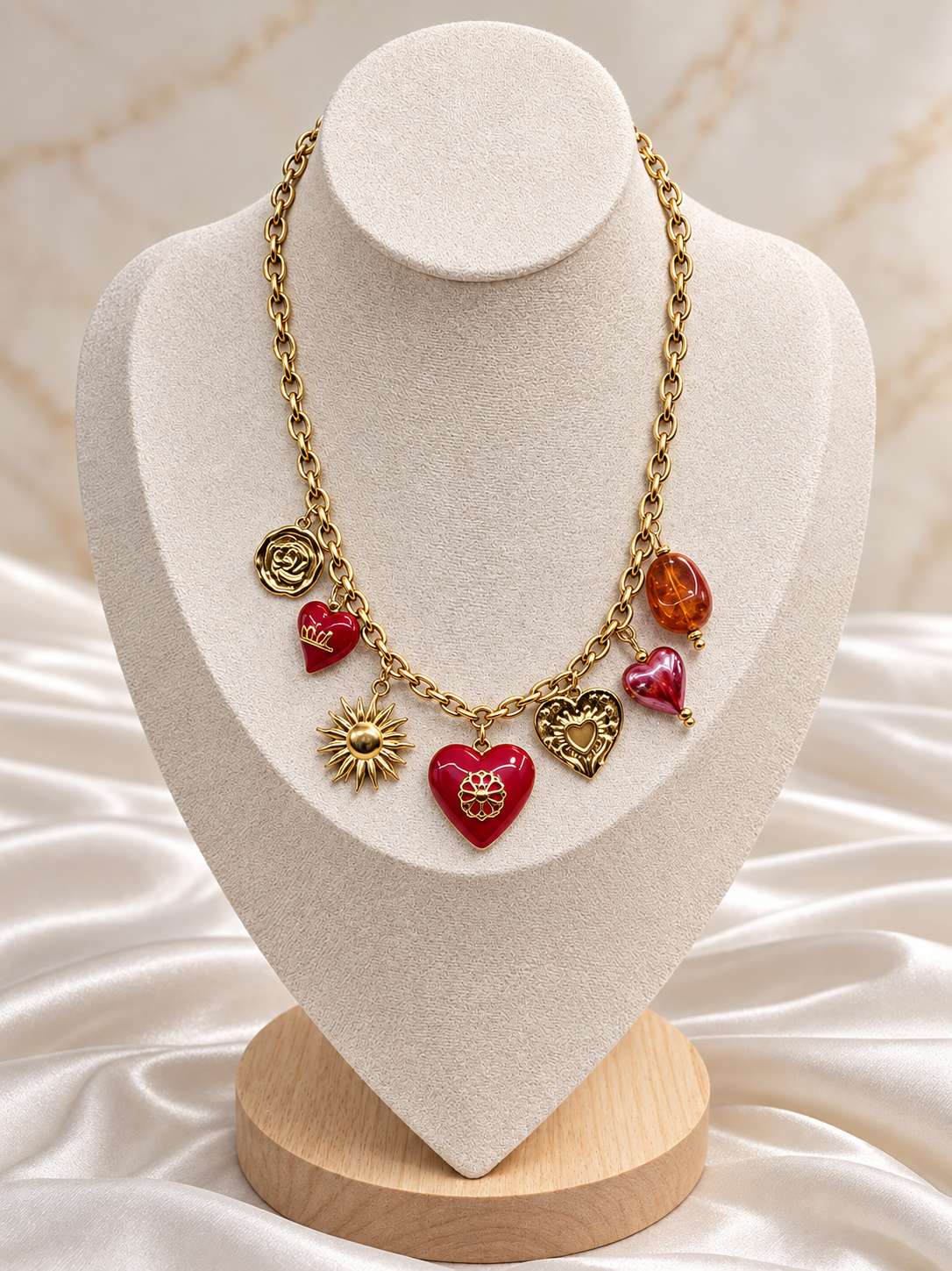 Collar Charms Heart & Sun