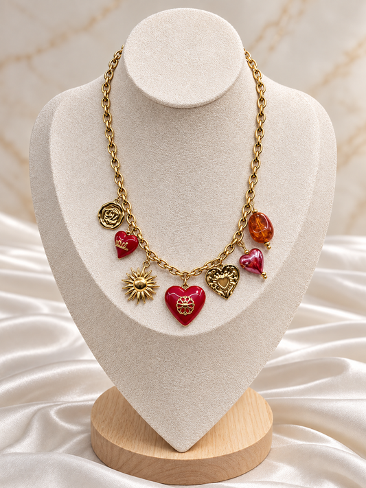 Collar Charms Heart & Sun